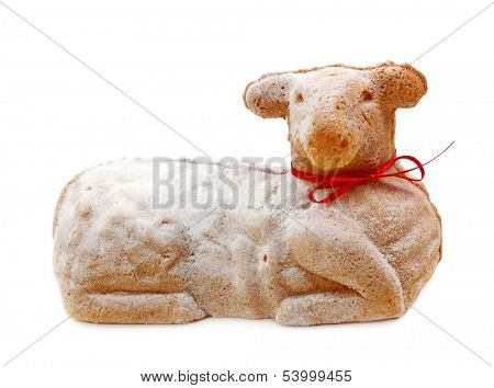  Easter lamb cake  isolated on white background