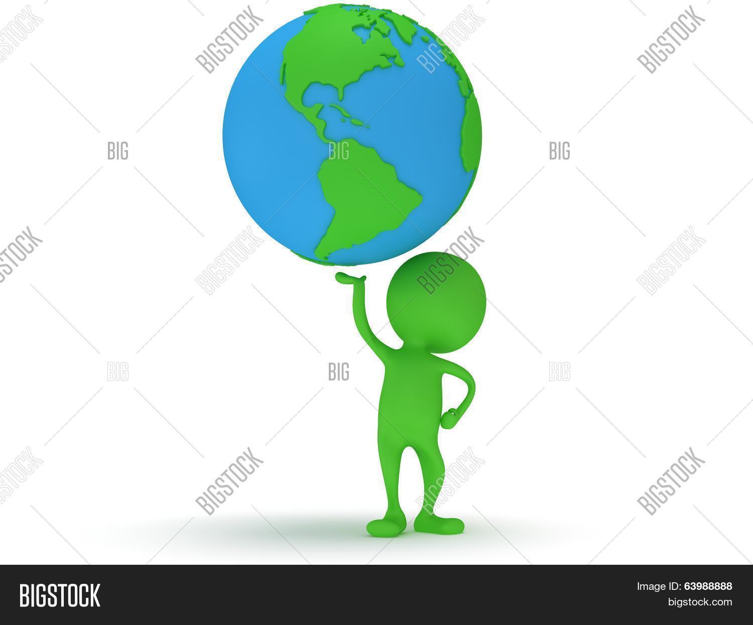 3d Man Stand Earth Image & Photo (Free Trial) Bigstock