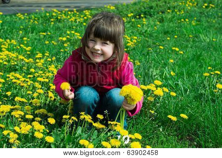 Kid With Dandelions