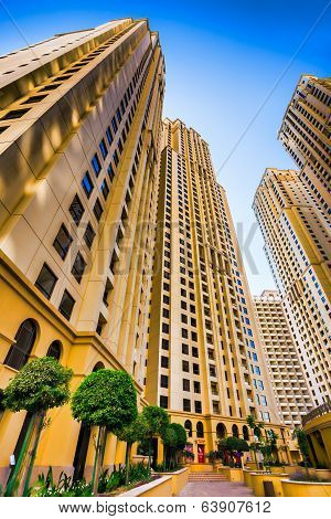 High Rise Buildings And Streets In Dubai, Uae