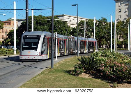 Spanish tram, Seville, Spain.