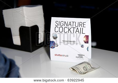 NEW YORK-APR 24: Shutterstock signage at the Filmmaker Industry Party at Spin during the 2014 Tribeca Film Festival on April 24, 2013 in New York City.
