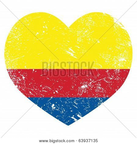 Columbia retro heart shaped flag