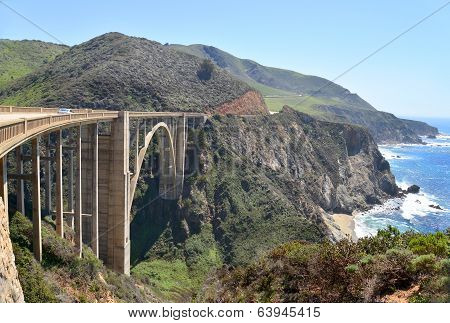 The Bixby Bridge (2) on the scenic Pacific Coast highway.