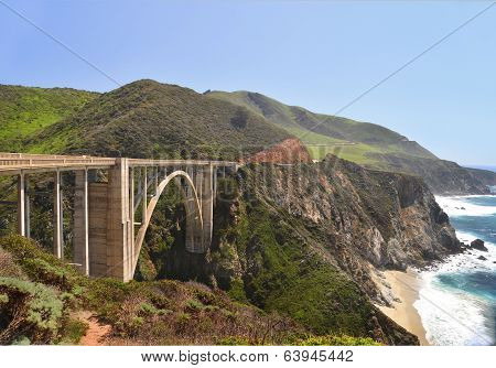 The Bixby Bridge (1) on Route 1 in California.
