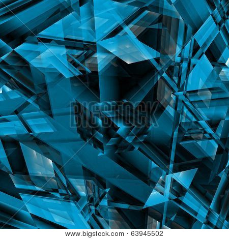 Blue Blocky Abstract