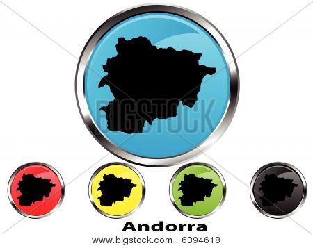 Przycisk Mapa wektor błyszczący Andory