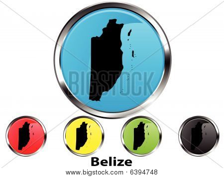 Błyszczący wektor przycisk Mapa Belize