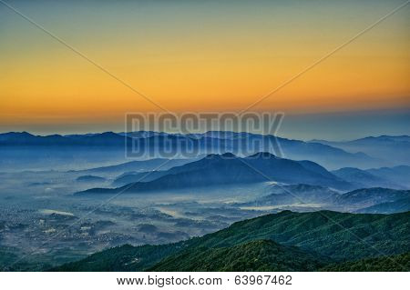 Himalayan Mountains View From Mt. Shivapuri