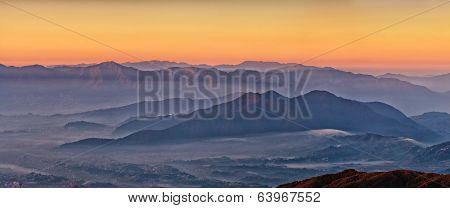Himalayan Mountains View From Mt. Shivapuri