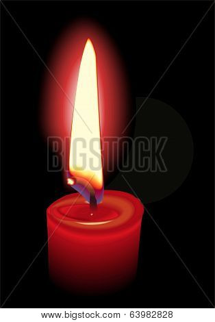 Burning Red Candle.