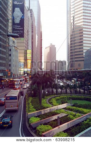 Connaught Road Central Of Hong Kong at sundown