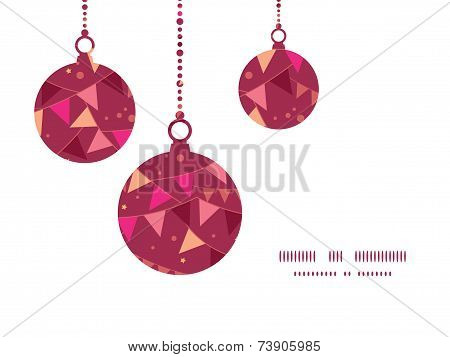 Vector decorations flags Christmas ornaments silhouettes pattern frame card template