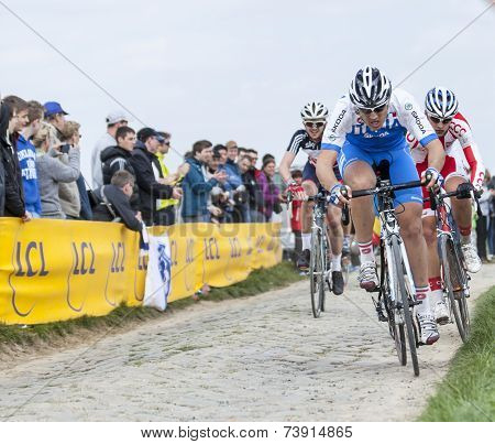 The Cyclists In Full Effort