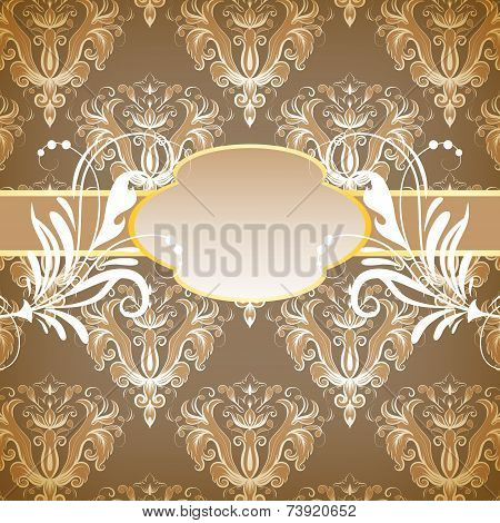 Vintage styled card with floral background
