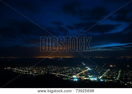 Falling night over Siria, Arad, Romania