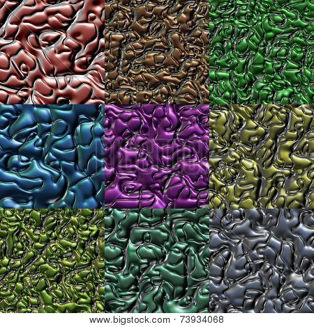 Set Of Metal Bumps Seamless Generated Textures