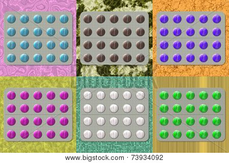 Set Of Tablets Generated Textures