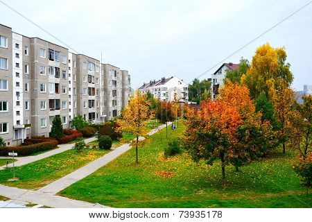 Vilnius City Pasilaiciai District View At Autumn