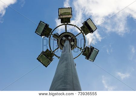 spotlight Pole on sky background