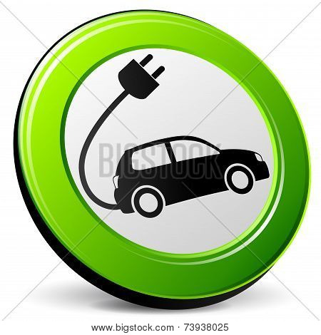 Electric Car Green Icon
