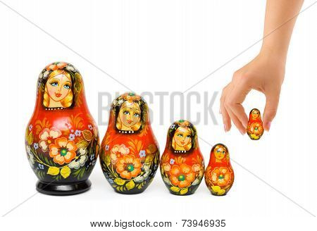 Hand And Russian Toy Matrioska