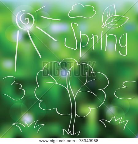 Vector spring landscape background