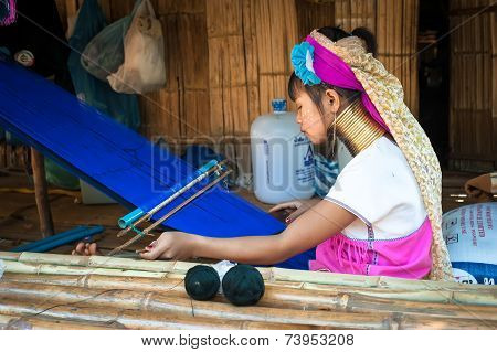 Karen Long Neck Woman With Brass Coils. Thailand