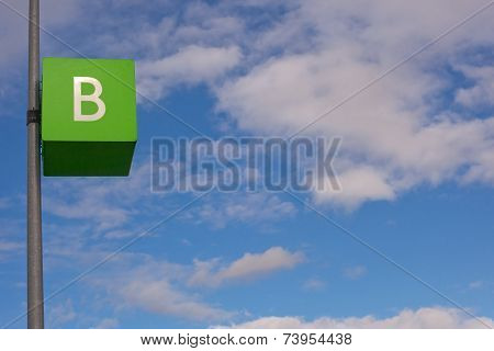 Parking Signal Pole Of Letter B