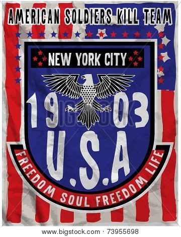 American Flag Eagle Man T shirt Graphic Design