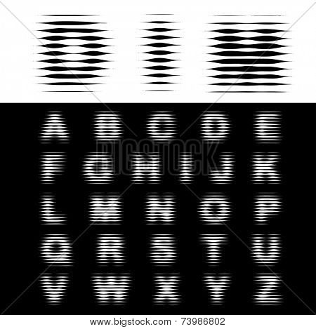 vector dimly halftone alphabet