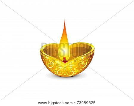 Abstract Artistic Diwali Golden Deepak