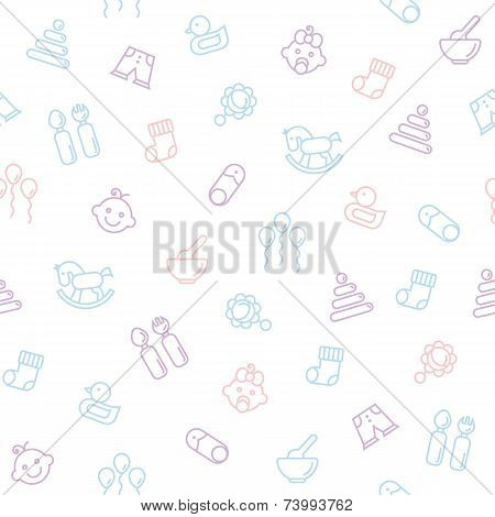 Seamless Pattern For Baby .