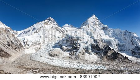 Beautiful View Of Mount Everest, Lhotse And Nuptse