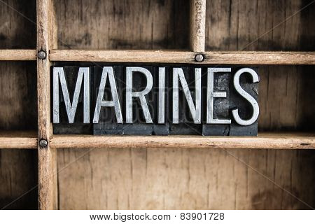 Marines Concept Metal Letterpress Word In Drawer
