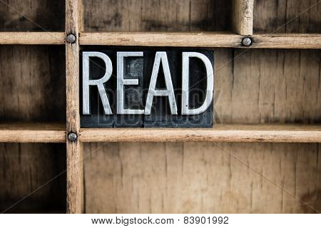 Read Concept Metal Letterpress Word In Drawer