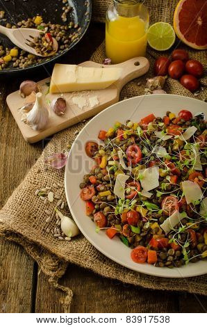 Warm Salad Of Lentils, Bio Healthy