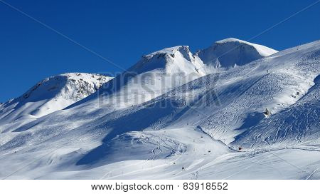 Ski Slope And Mountain