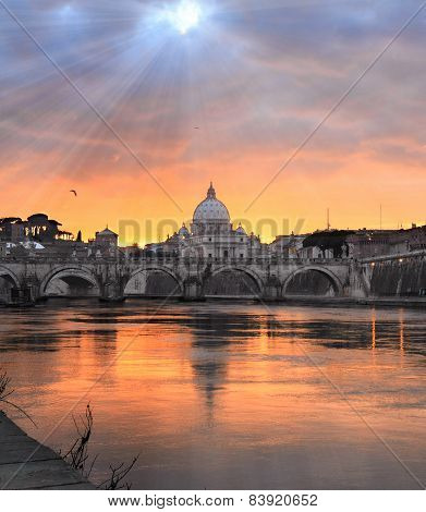 Rome at sunset