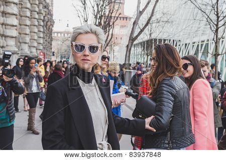 People Outside Jil Sander Fashion Show Building For Milan Women's Fashion Week 2015