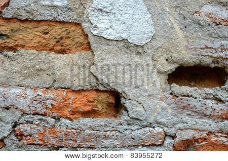 red aged brick background