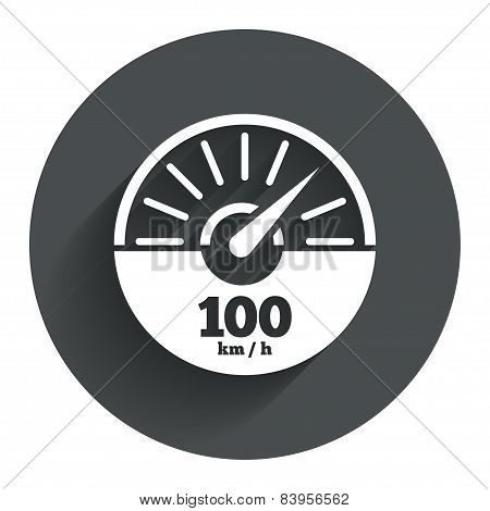 Tachometer sign icon. Revolution-counter symbol.