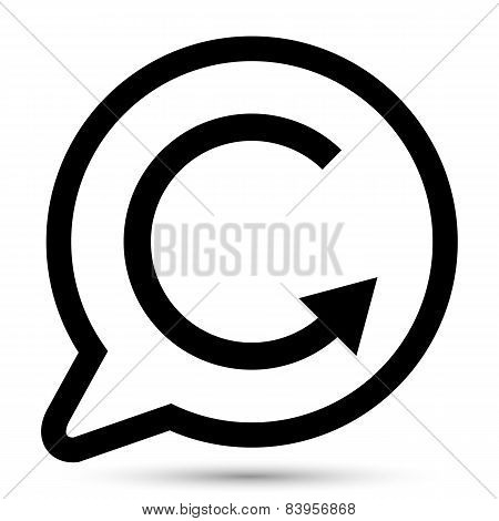 Vector bubble with arrow reload icon