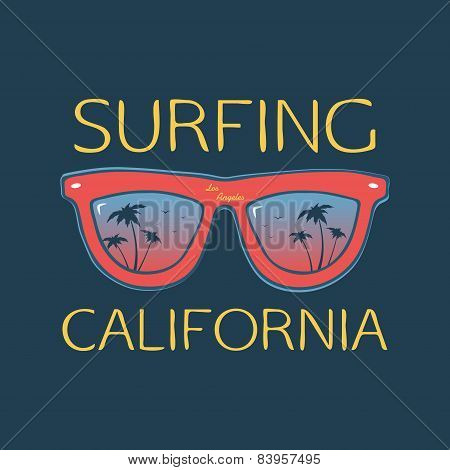 Surf Illustration Typography With Glasses