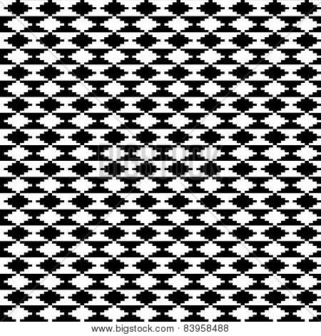 Black And White Ethnic Motifs Carpet