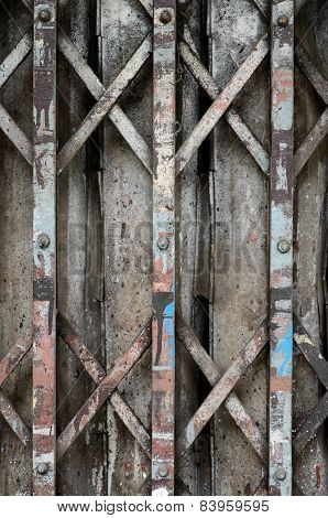 Closed metal door