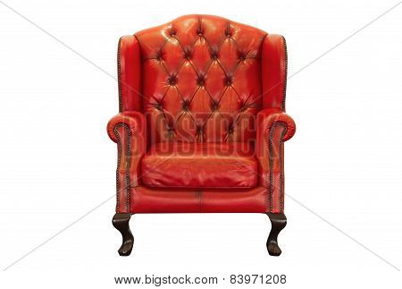 Ventage Red Armchair On White Background