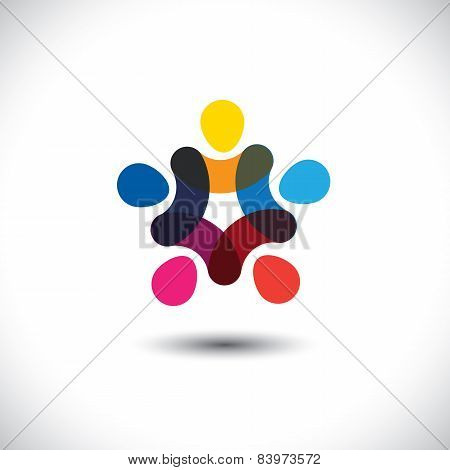 Concept Of Community Unity, Solidarity & Friendship - Vector Graphic
