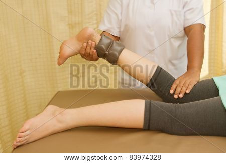 Rehab Training For Knee And Hamstring Muscle With Physical Therapist