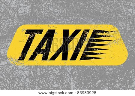 Taxi. Typographic retro grunge poster with textural background. Vector illustration.